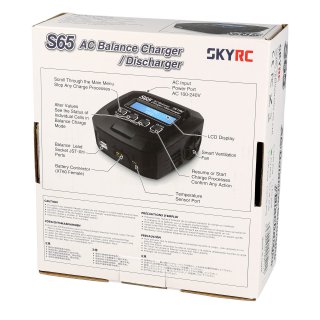 SkyRC S65 AC Ladegert LiPo 2-4s 6A 65W Entladen 2A 10W