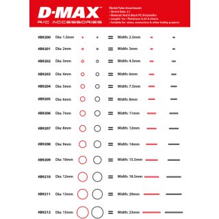D-Max Schrumpfschlauch 11mm x 1m rot und schwarz