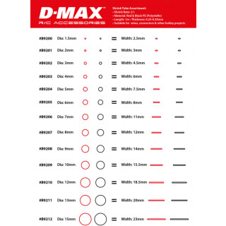 D-Max Schrumpfschlauch 2mm x 1. rot und schwarz