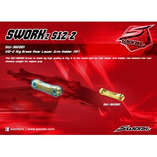 SWORKz SW362001 S12-2 Querlenkerhalter hinten unten Messing 15g