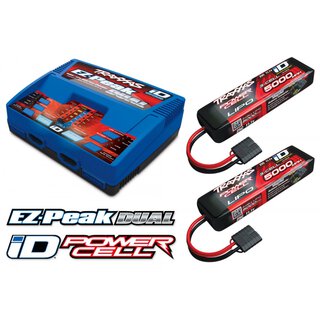 TRAXXAS Charger EZ-Peak Dual 8A and 2x3S 5000mAh Battery Combo