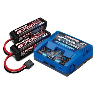TRAXXAS Charger EX-Peak Live Dual 26A and 2x4S 6700mAh Battery Combo
