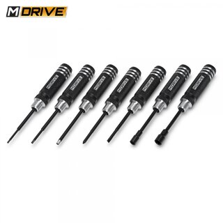 M-Drive MD45000 Mini-Werkzeugsatz Sechskant- und Steckschlüssel + Flach- und Kreuzschlitz 7-teilig