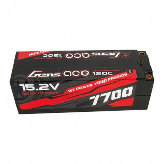Gens ace 7700mAh 15.2V High Voltage 120C 4S1P Series Black HardCase Lipo50# with 5.0 mm Banana bullet