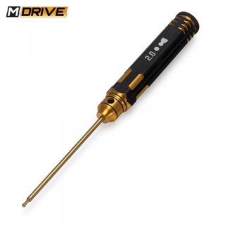 M-Drive MD23020 Pro TiN Innensechskantschlssel mit Kugelkopf 2.0 mm