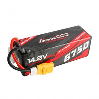 Gens ace 6750mAh 14.8V 60C 4S1P HardCase Lipo Battery 14# with XT90 Plug