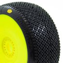 Procircuit KAMIKAZE V2 C2 Buggy Reifen soft 2 Stück fertig verklebt gelbe Felge